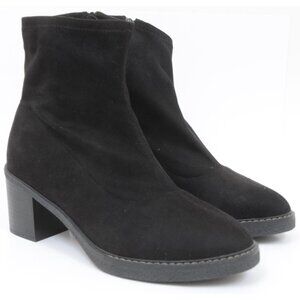 Evans Women's 12 WIDE FIT Eliana Ankle Boot Flat Minimalist Moto Vegan Leather